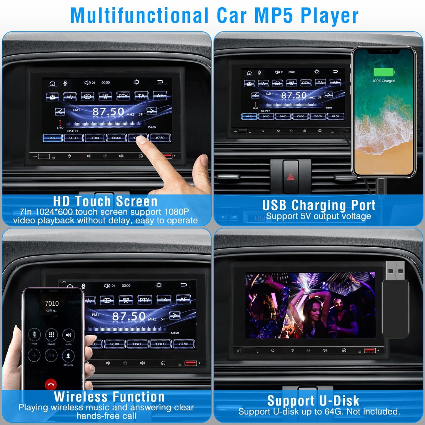 Universal Wireless Car MP5 Player