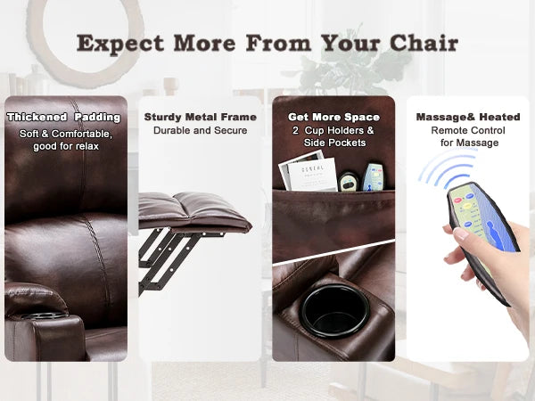 Power Lift Recliner with Heat and Massage, and Cup Holder