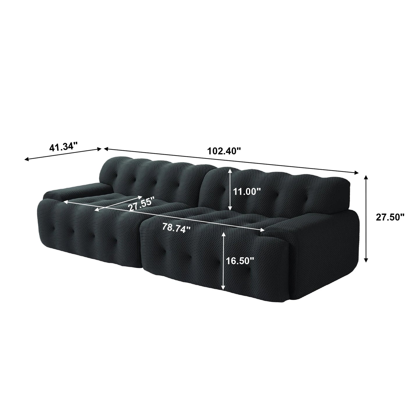 Comfy Cloud 102.4inch Oversized Modular Sectional Sofa