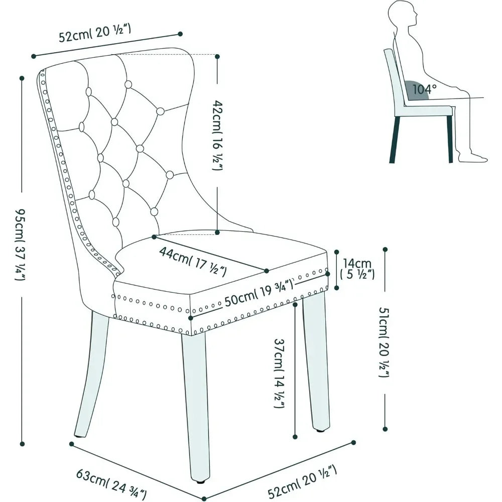 Set of 8, Leather Parson Chairs for Dining Room, Bedroom, and Living Room