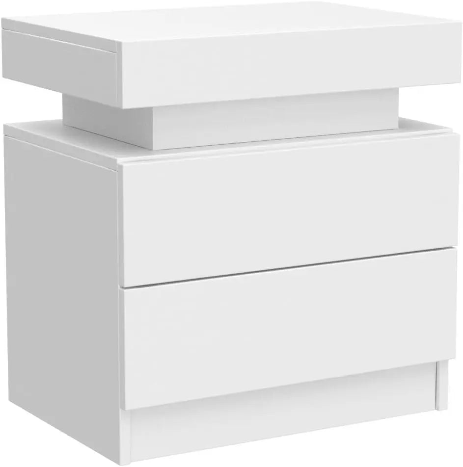 Set of 2 LED side stands with 2 Drawers