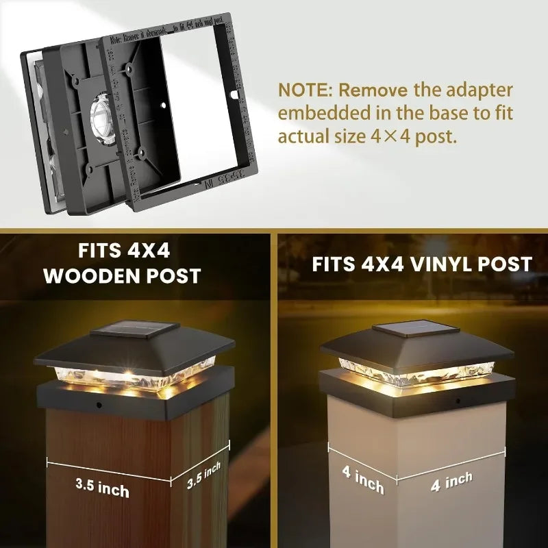 Outdoor 16pack, Black Waterproof Solar Powered Deck Fence Post Lights