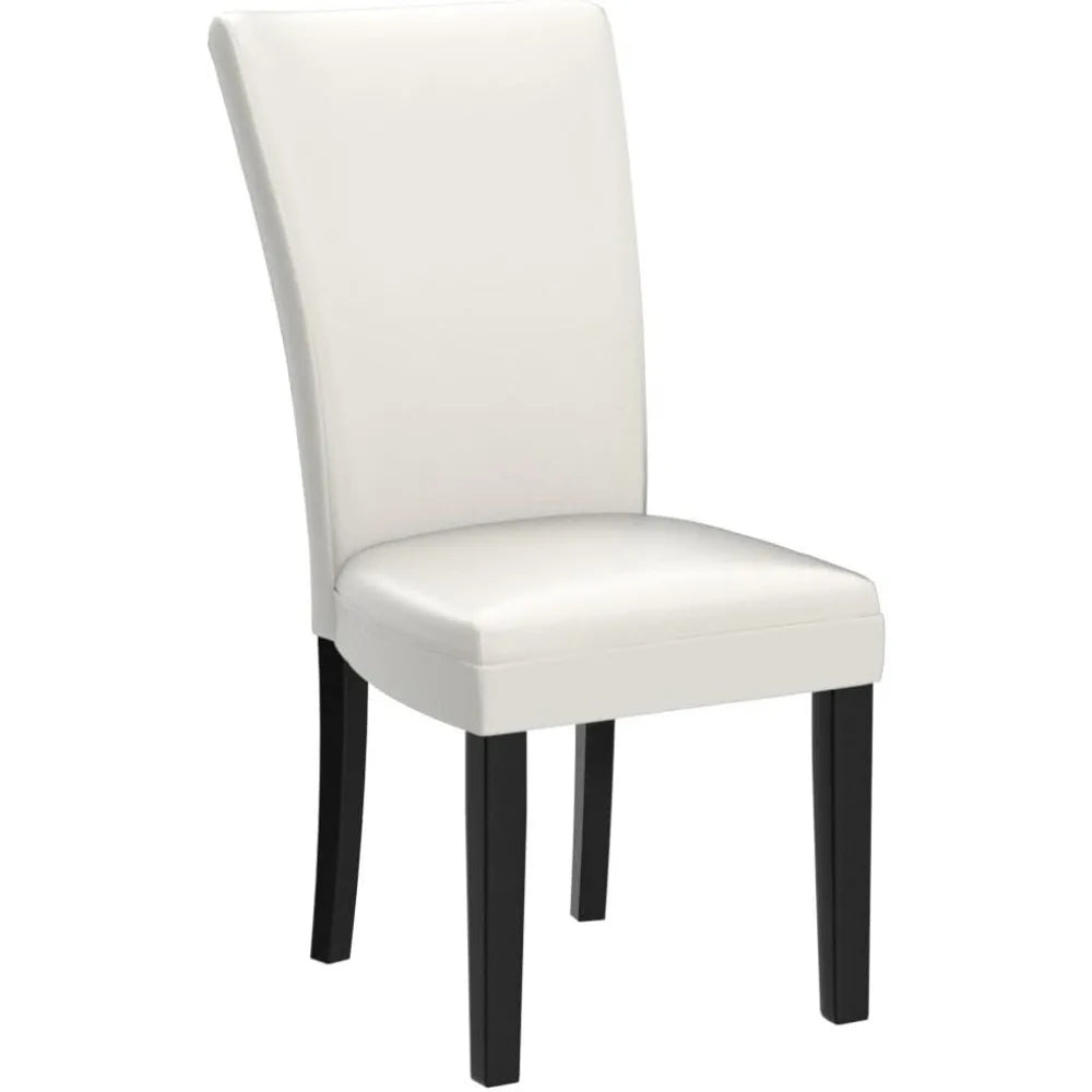 Set of 2 Faux Leather Upholstered Side Chairs w/Solid Wood Legs