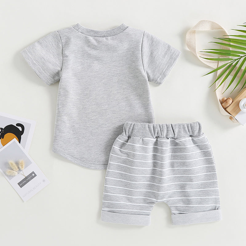 6MO-3T Boys 2Pcs Summer Set, Short Sleeve, Crew Neck