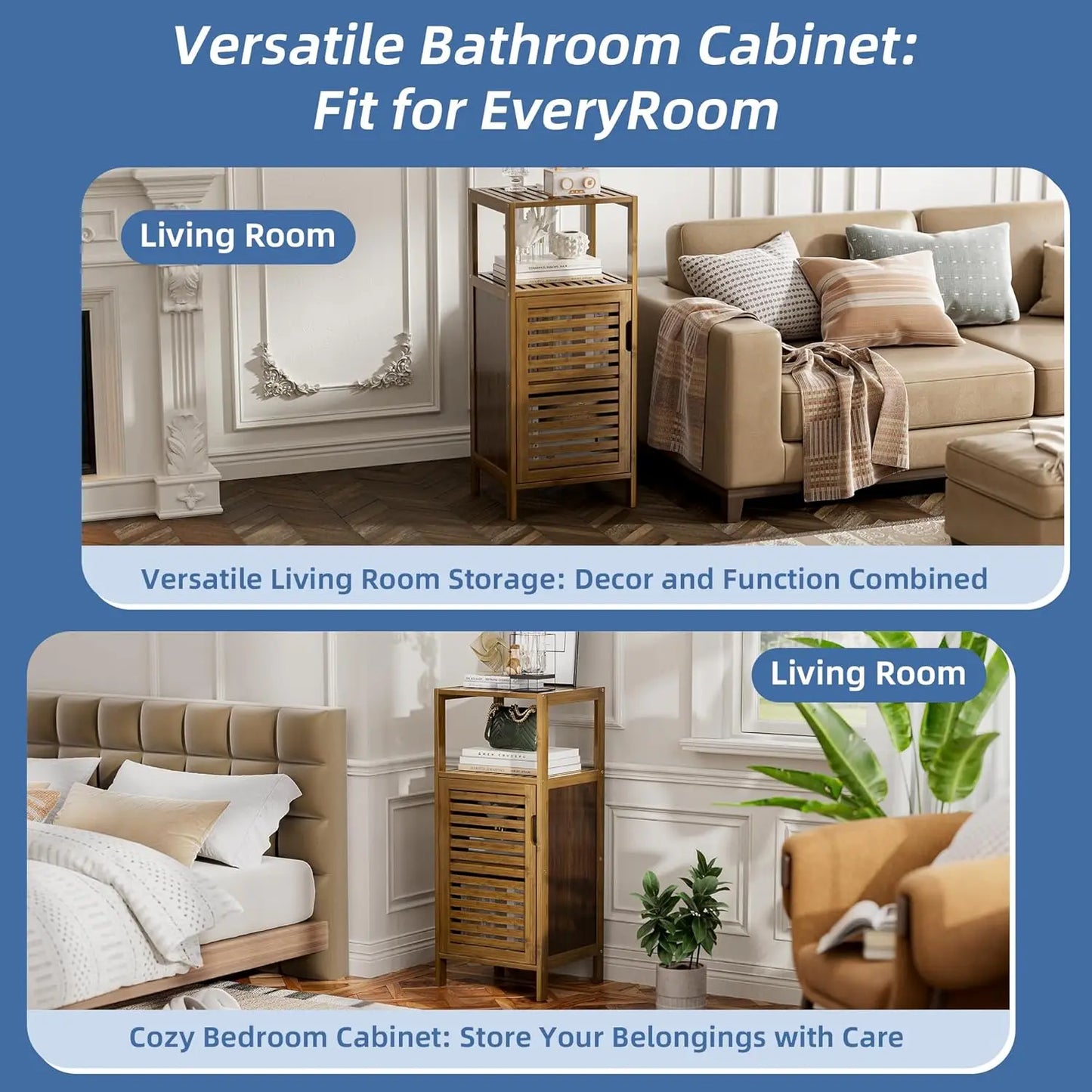 4-tier Bamboo Floor Cabinet