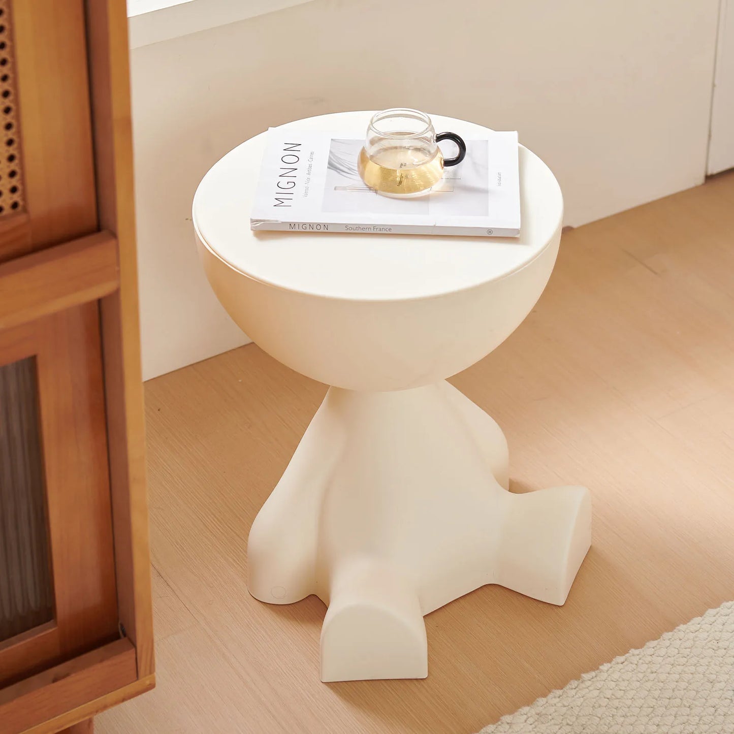 Small flat head coffee table cream style