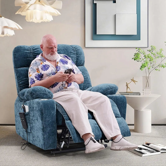 Infinite Position Soft Fabric Power Electric Recliner