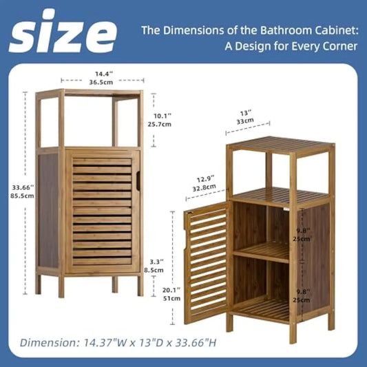 4-tier Bamboo Floor Cabinet