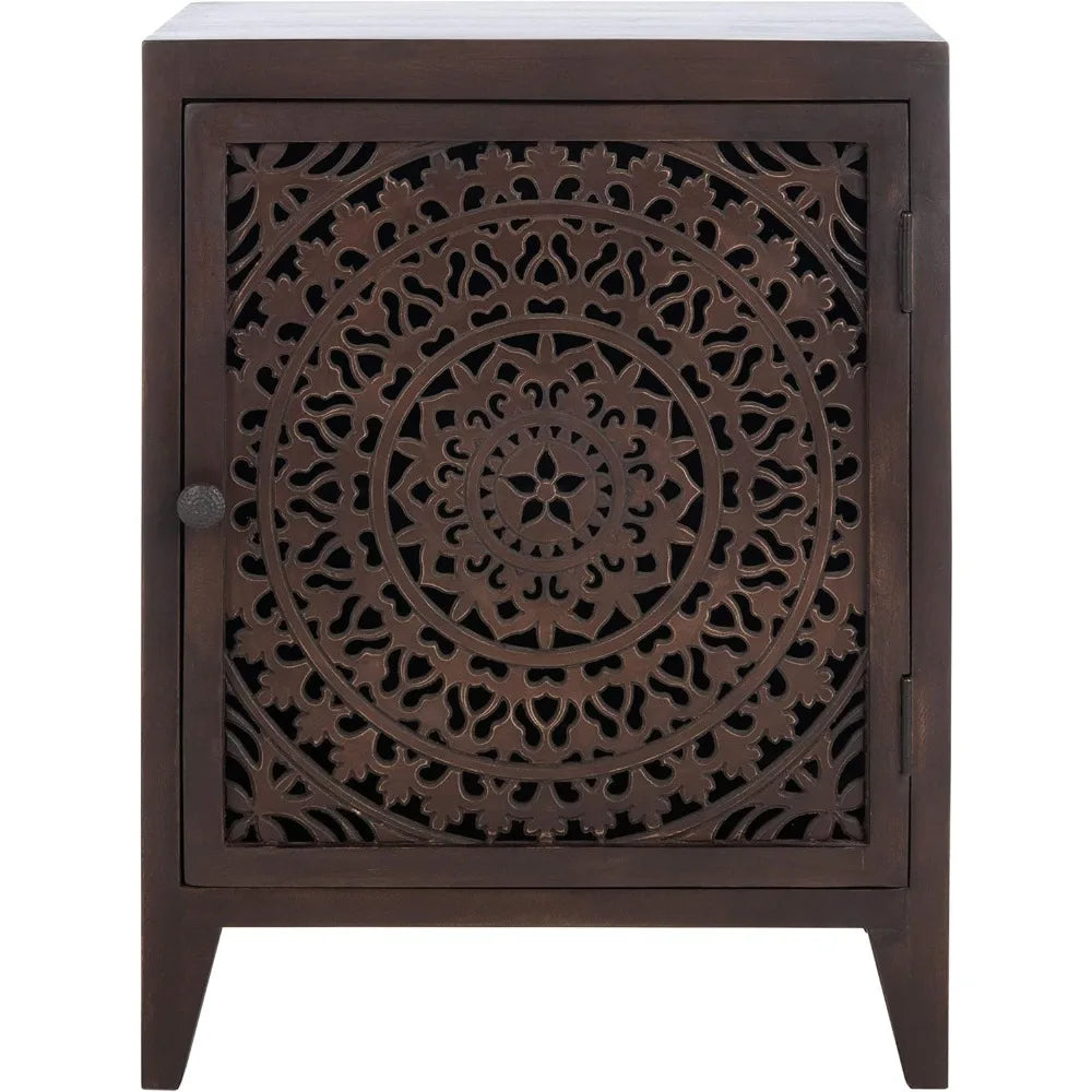 1-door Carved Mandala Nightstand