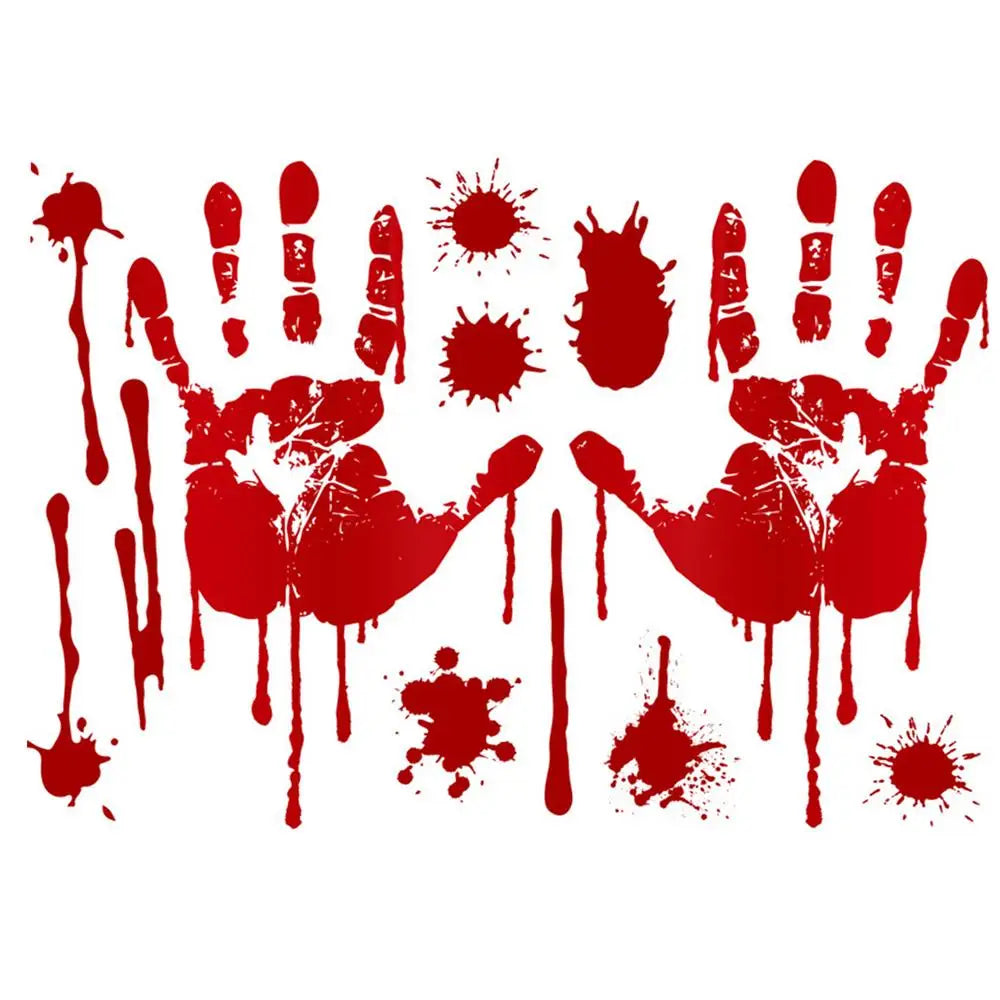 Bloody Stickers Halloween Wall Decals, Create Horror Scenes Bloody Footprints Floor Window Clings For Indoor Outdoor
