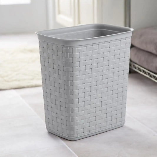 3.4 Gallon Weave Trash Can, Plastic, Bedroom