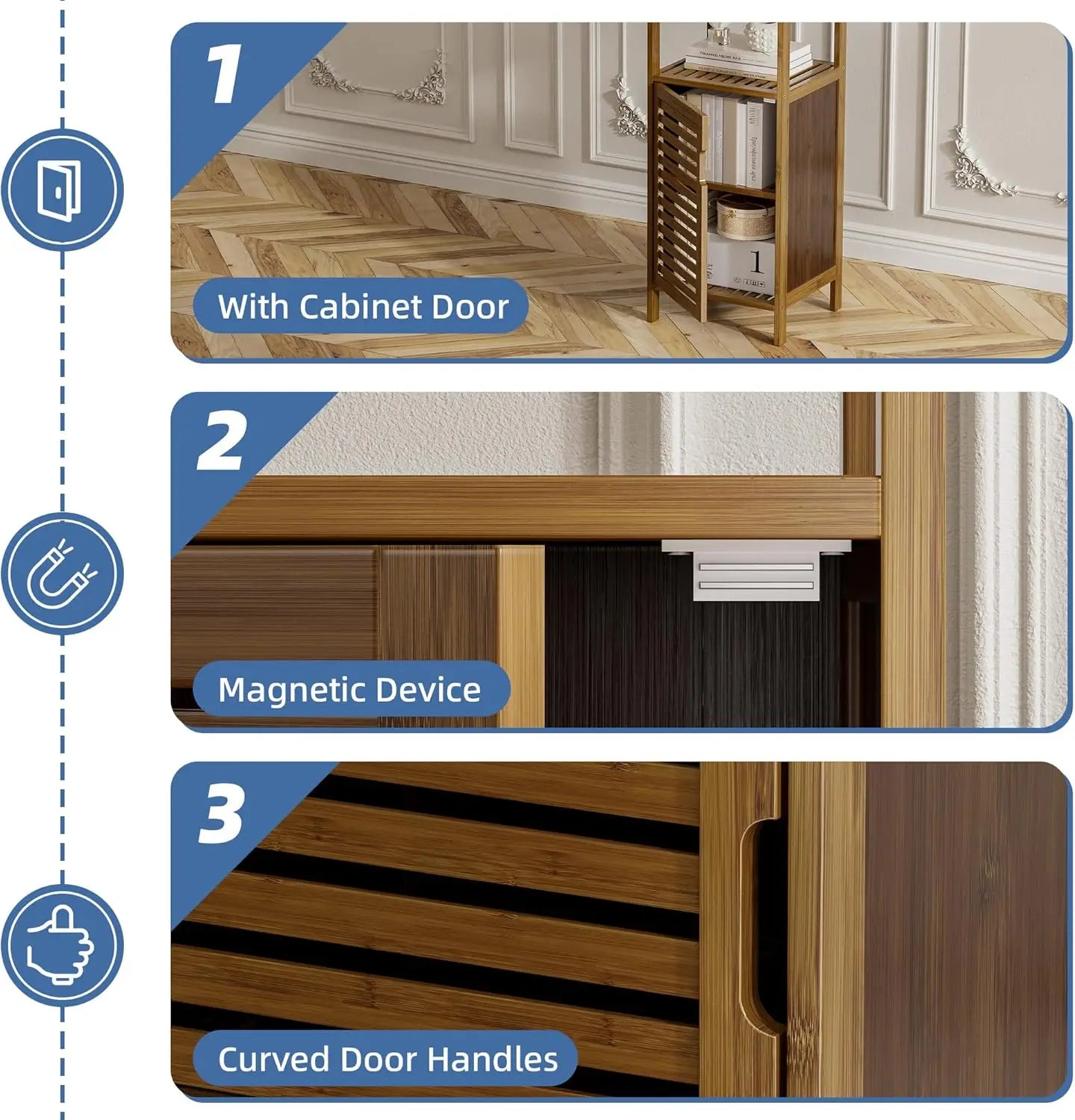 4-tier Bamboo Floor Cabinet