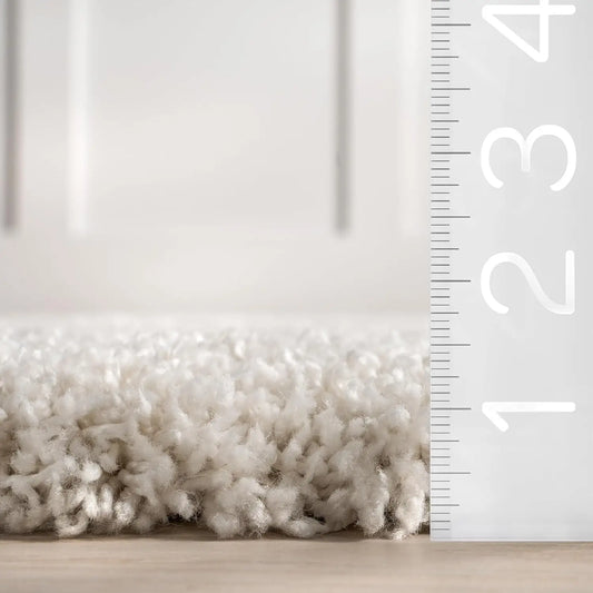 Gloria Abstract Shag Area Rug, 8x10, Beige