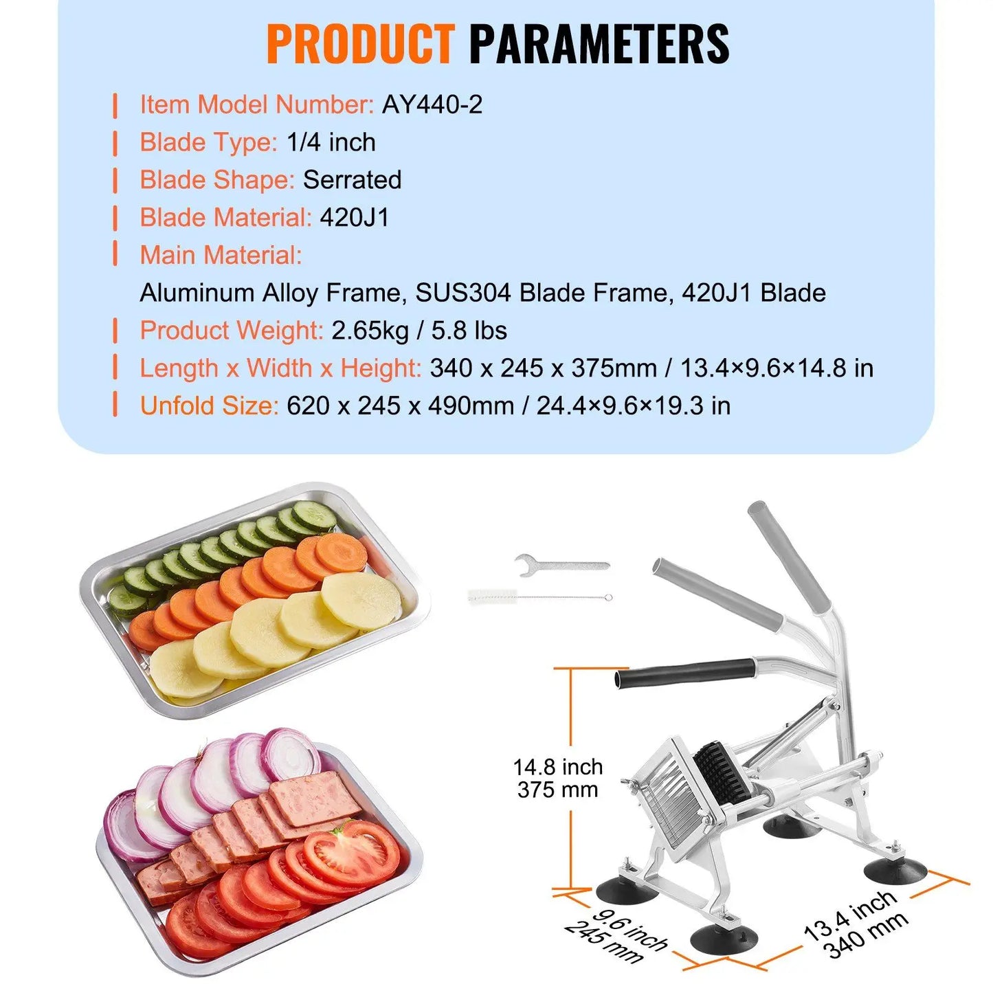 Stainless Steel and Aluminum Alloy Vegetable Cutter Slicer Machine