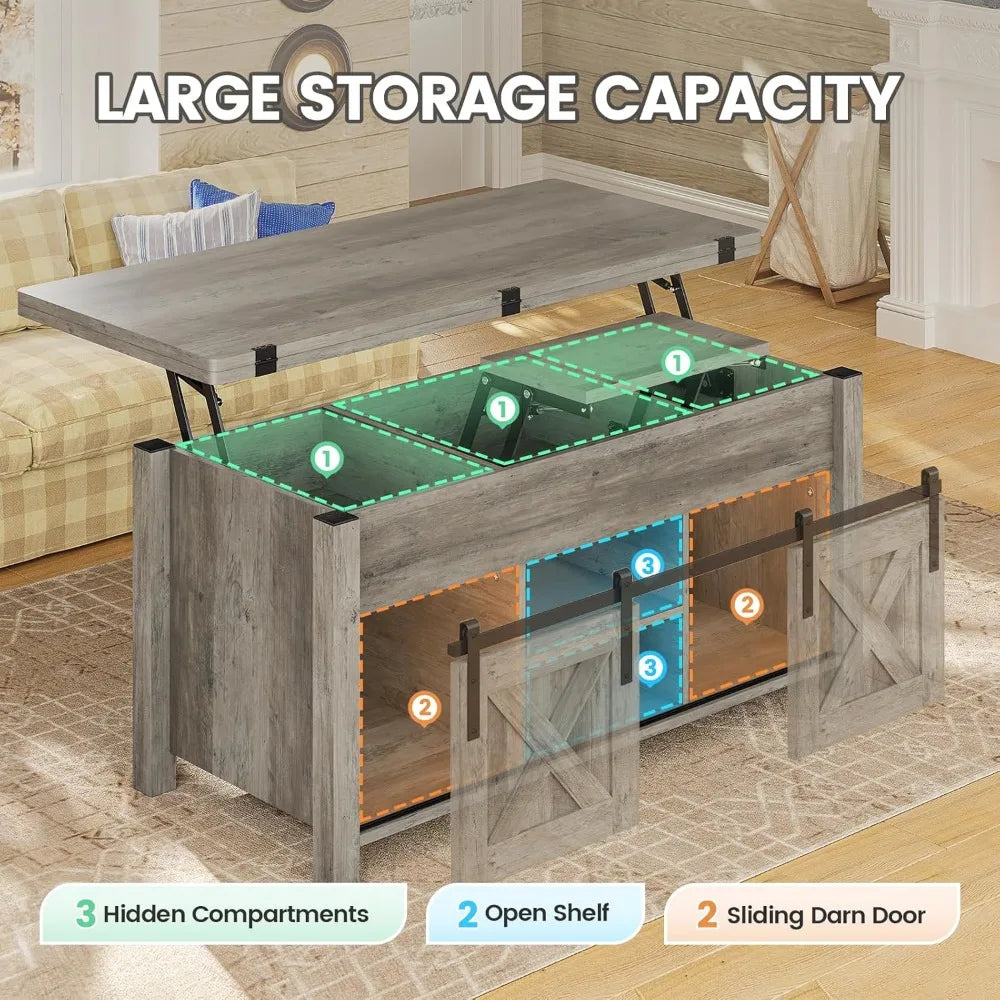 Farmhouse, 4 in 1 Multi-Function, Lift Top Coffee Table