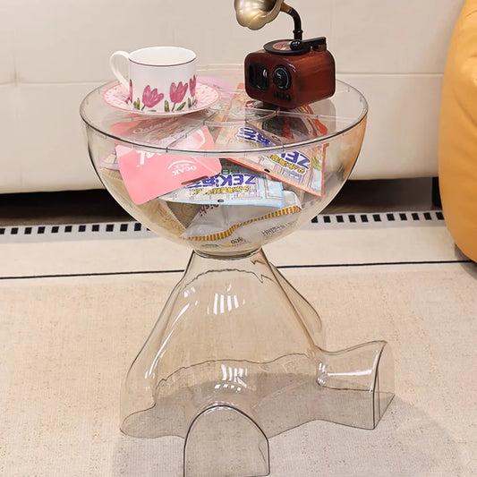 Transparent Advanced Small flat head coffee table cream style (6 colors)