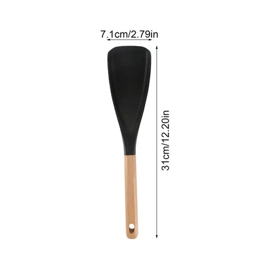 Wood Handle Silicone Spatula Food-Grade