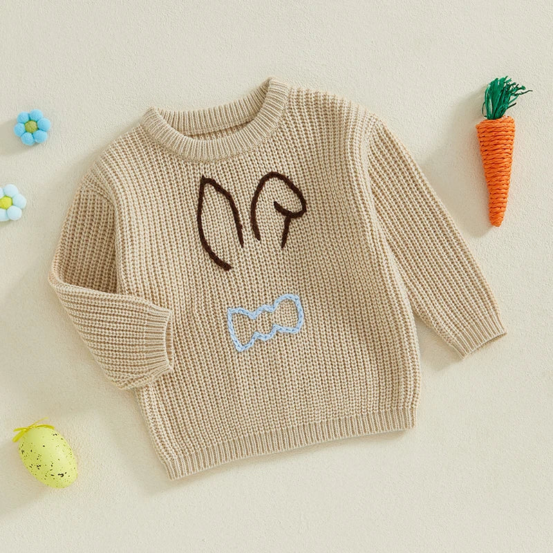 12MO-4T Girl/Boy Children Bunny Sweaters, Long Sleeve Casual Knit Pullover
