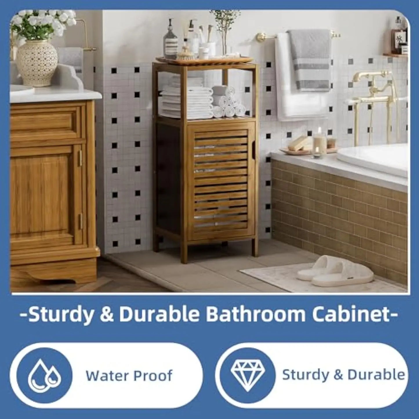 4-tier Bamboo Floor Cabinet