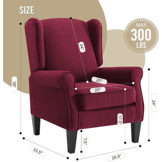 Chenille Fabric Armchair with High Resilience Sponge & Sturdy Legs