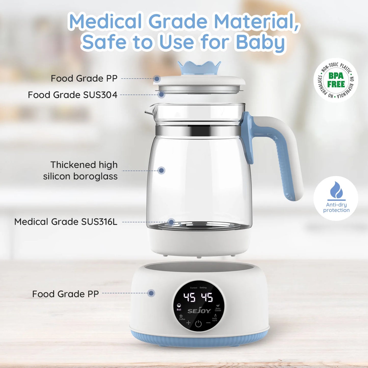 Infant Thermostatic Milk Modulator, Baby Formula Kettle, Automatic Warmer Feeding Bottle