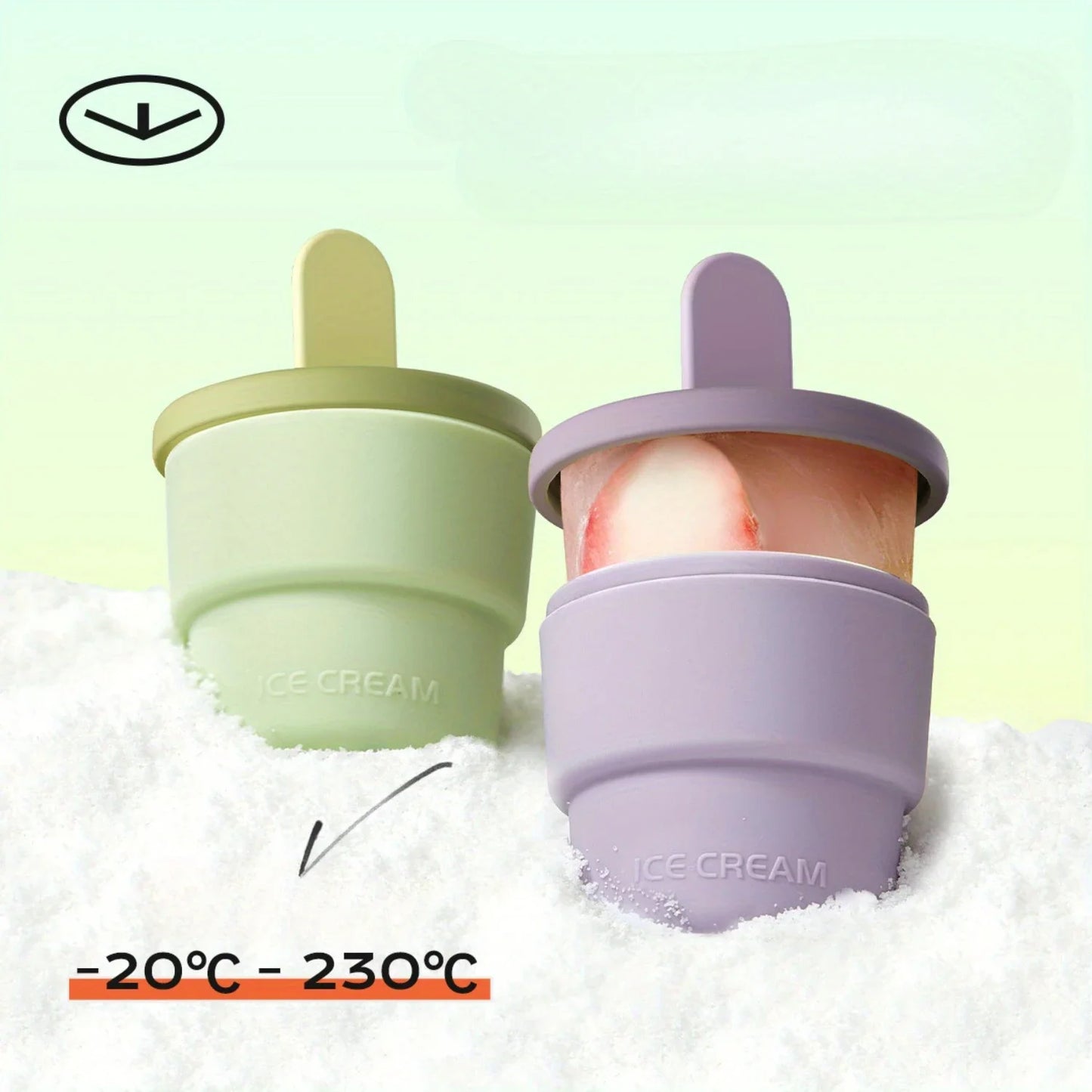 Silicone Ice Molds - 1pc Lead-Free Homemade Ice Cream, Popsicle, and Treat Maker Mold for DIY Desserts