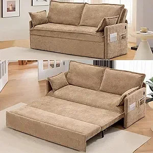 74" King Pull Out Sofa Bed with USB Charging