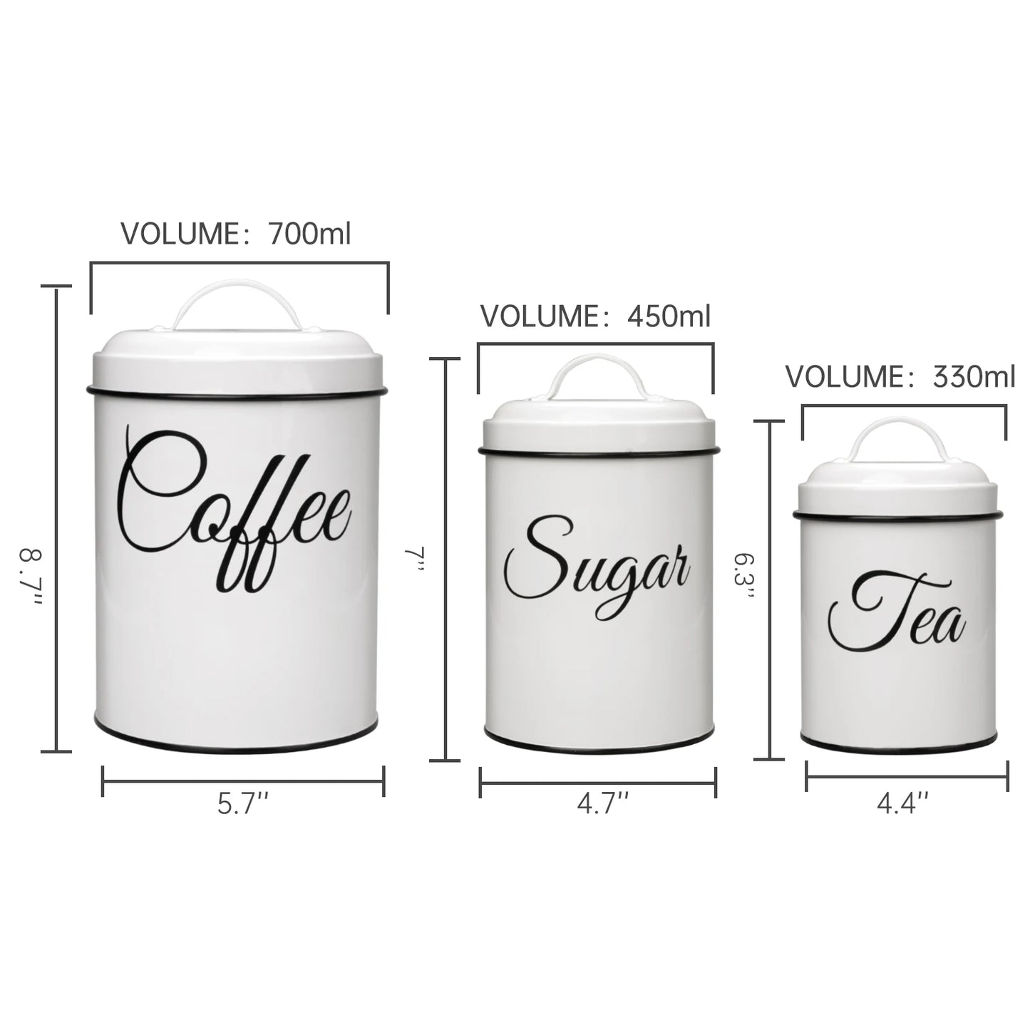 3pcs Canister Set for Kitchen Counter