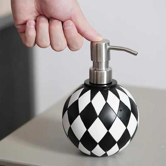 Bathroom Soap Dispenser Modern Chessboard Style