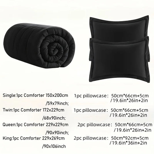 Full Size Soft Breathable All Seasons Bedding with 2/3 pcs,1 Comforter And 1/2 Pillow Shams Machine Washable