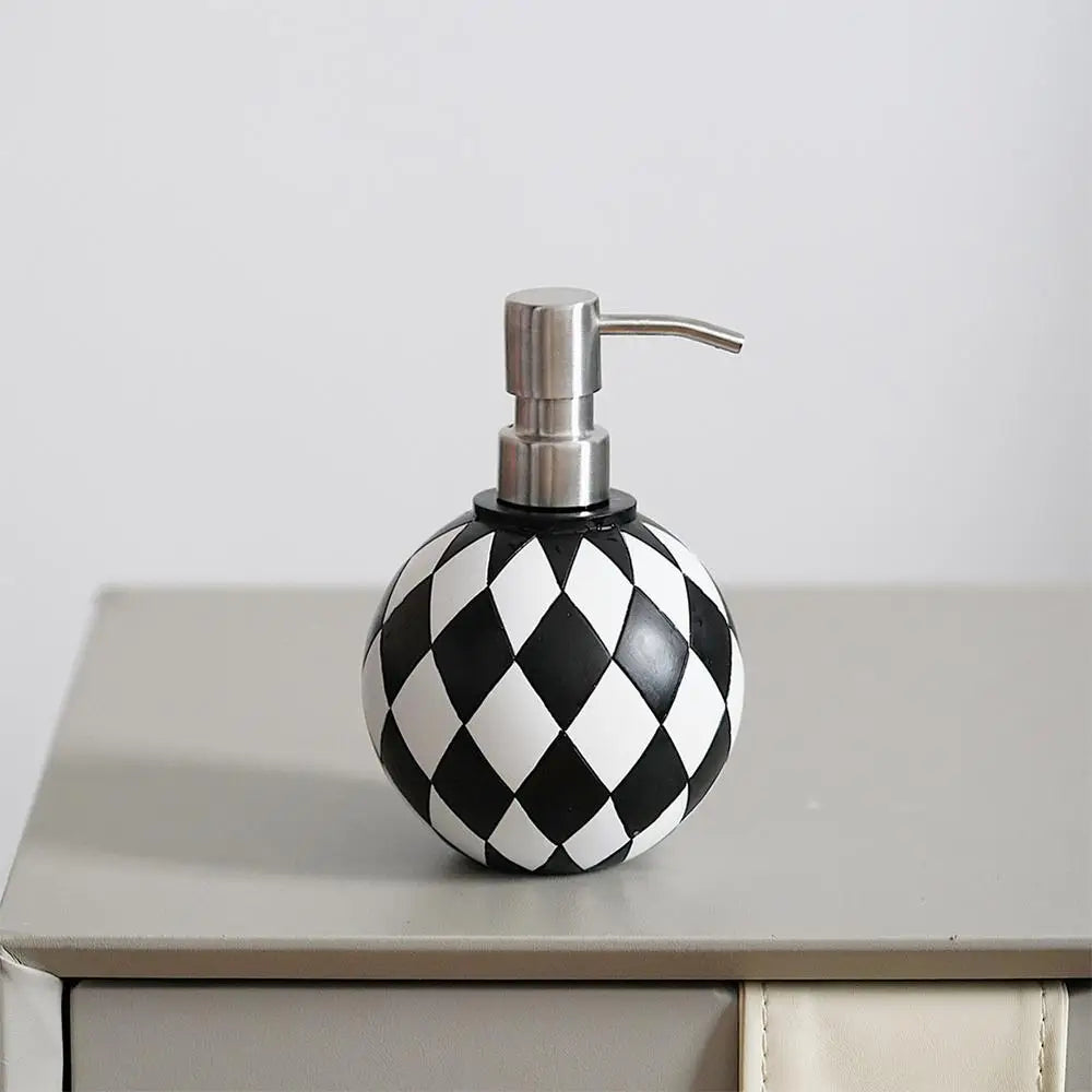 Bathroom Soap Dispenser Modern Chessboard Style