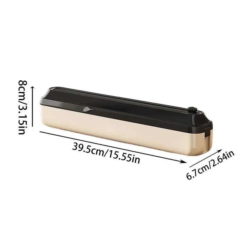 Magnetic Wrap Dispenser With Cutter Refillable Food Wrap Storage Dispenser Kitchen Food Cling Sliding Cutter For Home Kitchen