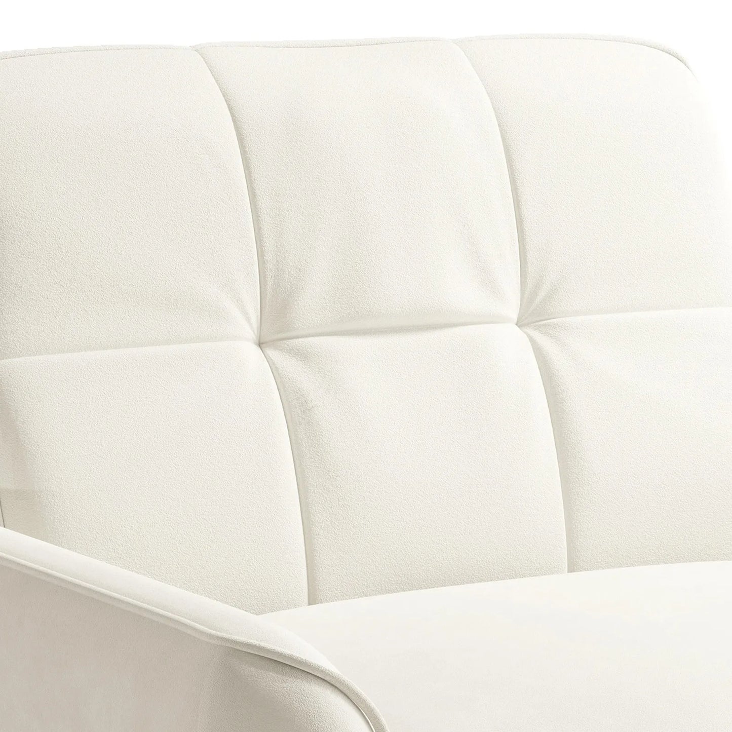 3-in-1 Convertible Velvet Fabric Chair with Button Tufted Backrest