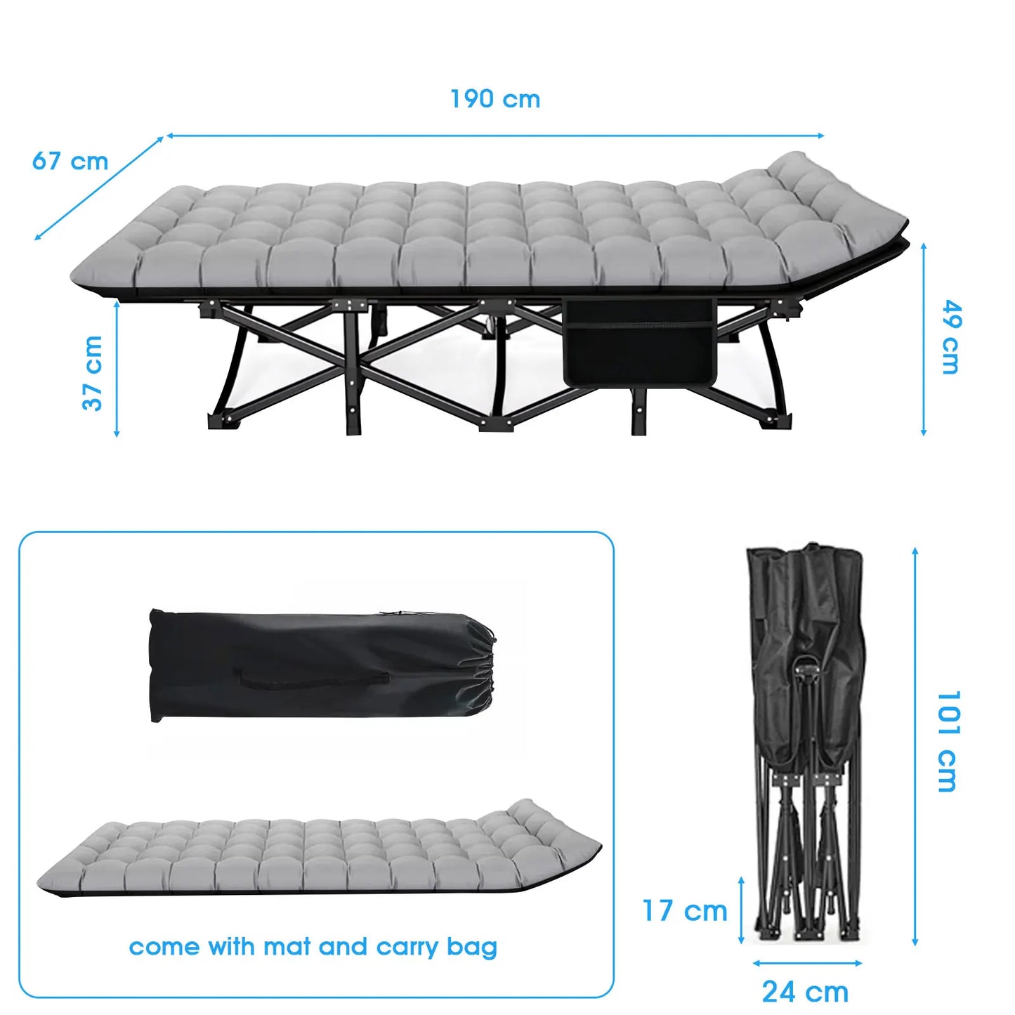 Folding Cot, Portable Heavy Duty Bed