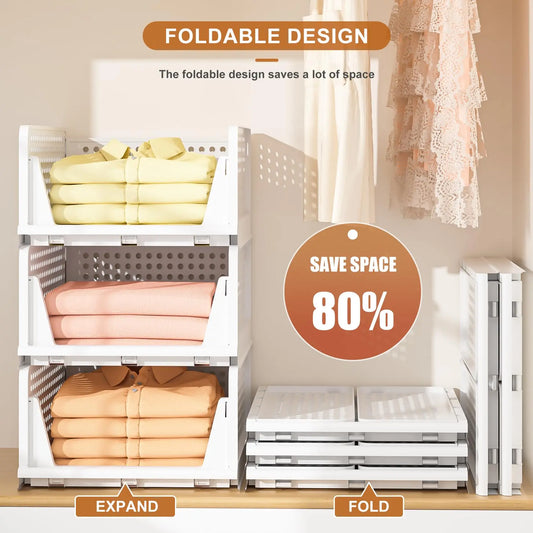 5 Pack Stackable Plastic Storage Bins