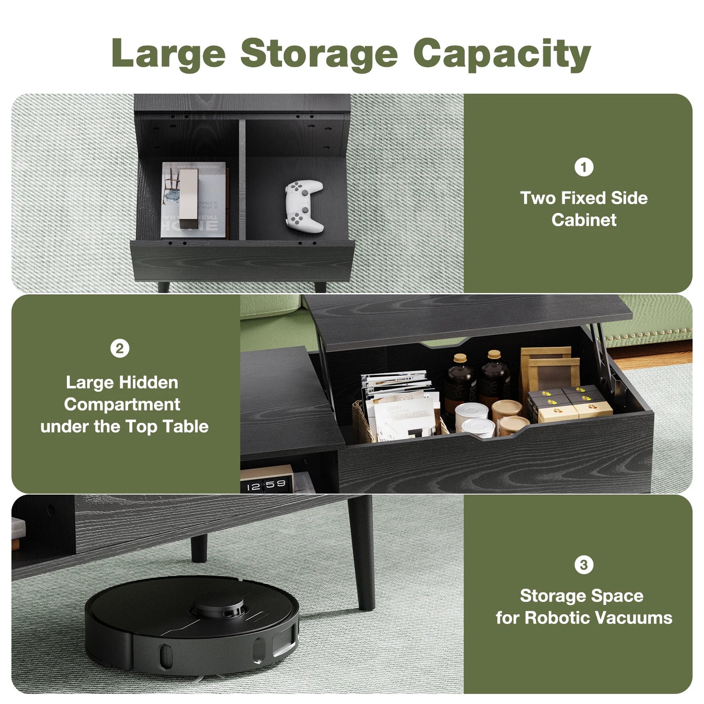 39.37"x19.7" Lift Top Coffee Table