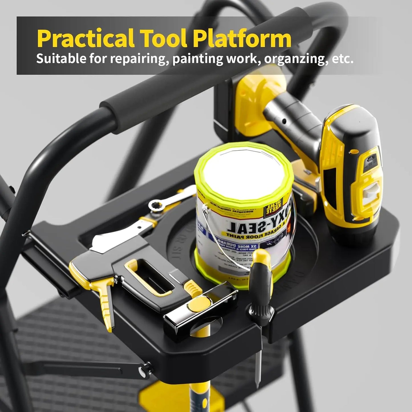 6 Step Ladder with Tool Platform with Handrails, 800 LBS Portable