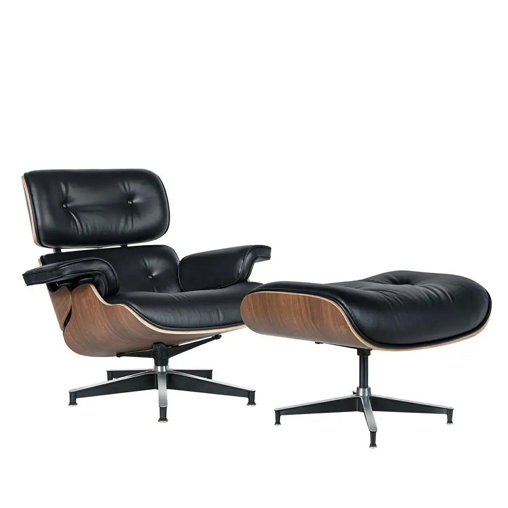 Leather Lounge Chair with ottoman