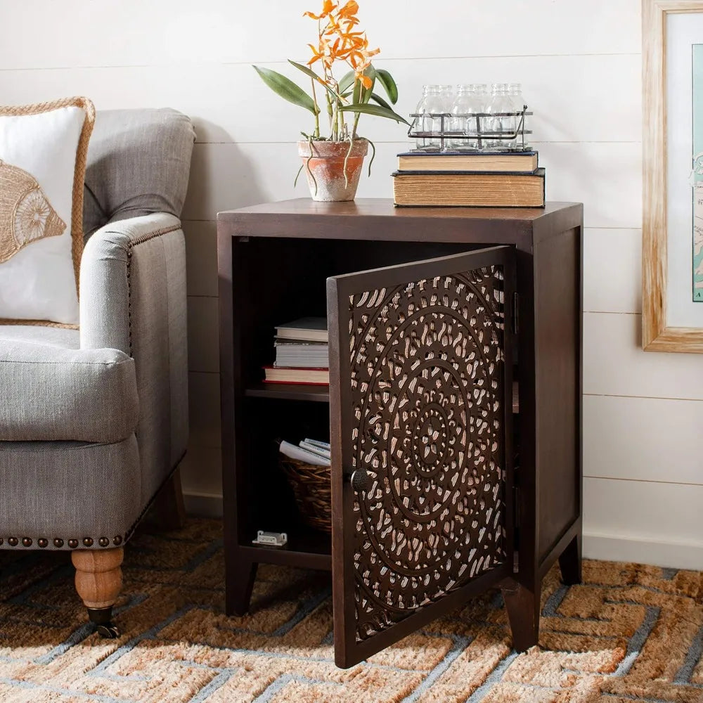 1-door Carved Mandala Nightstand