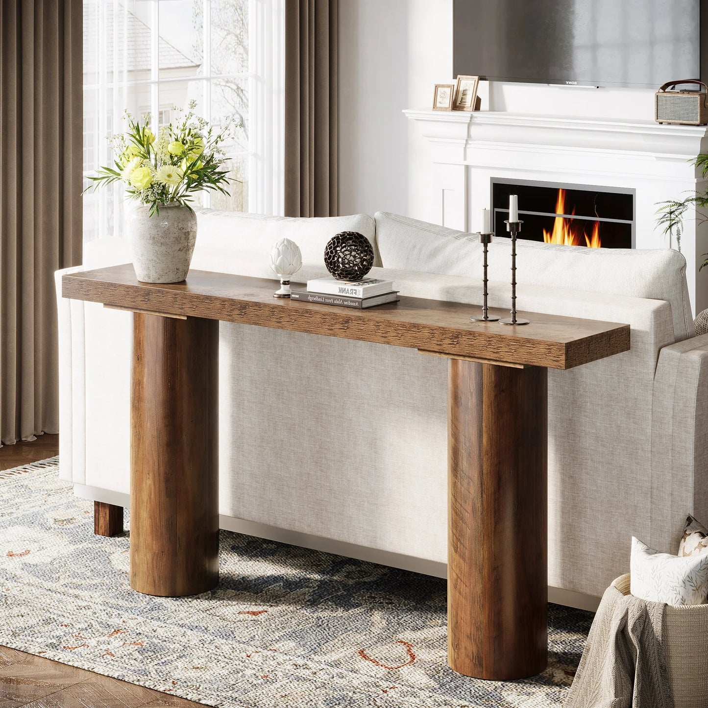 63" Farmhouse Narrow Table