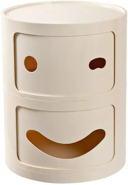 Double Tier Smile Face Storage Side Table