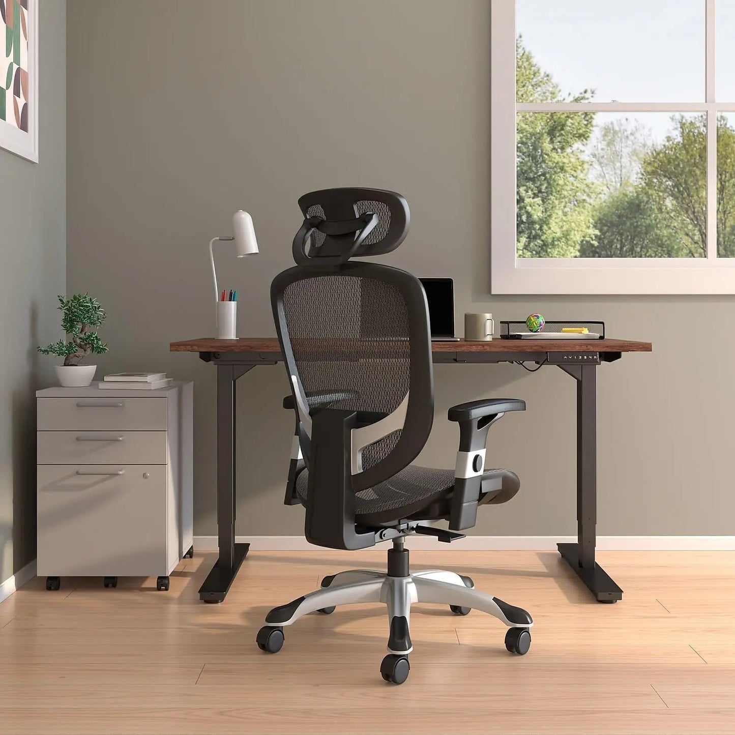 Adjustable Office Chair with Breathable Mesh and Lumbar Support