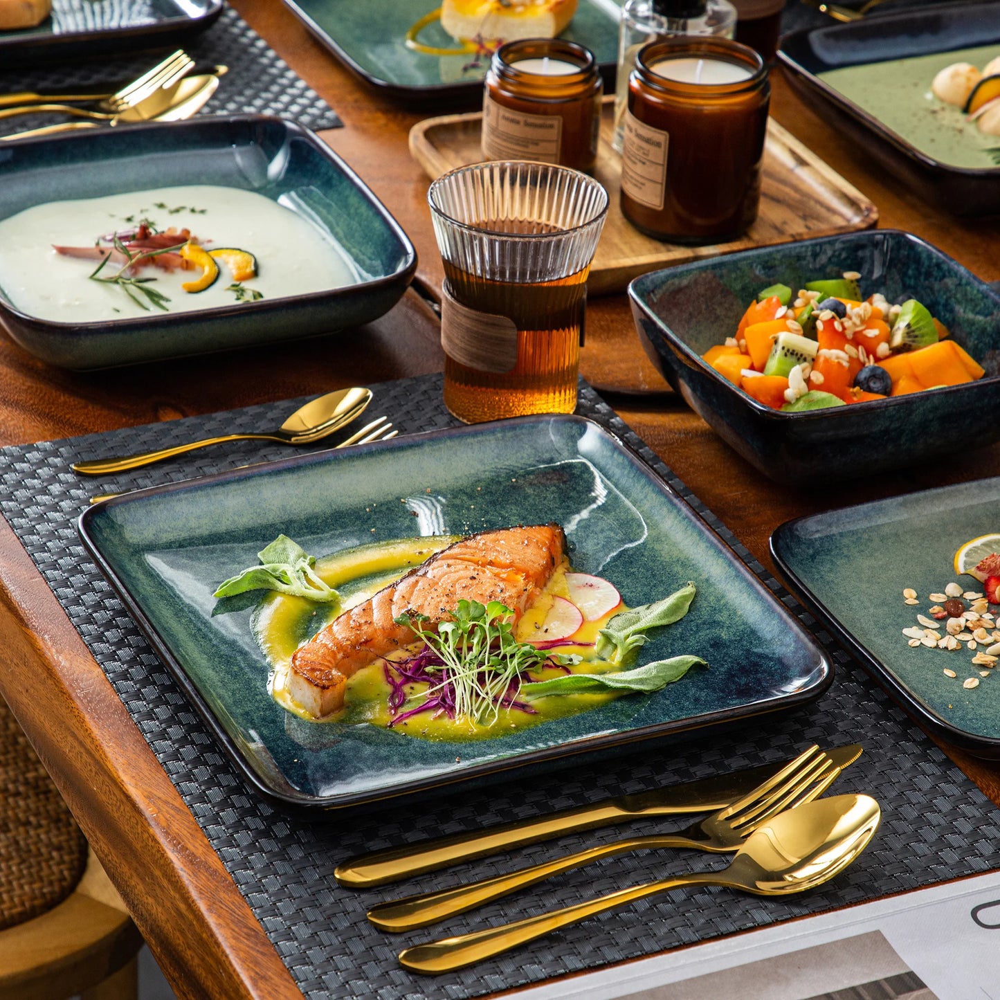 16 Piece Kitchen Dinnerware Ceramic Crockery Set for 4 Person