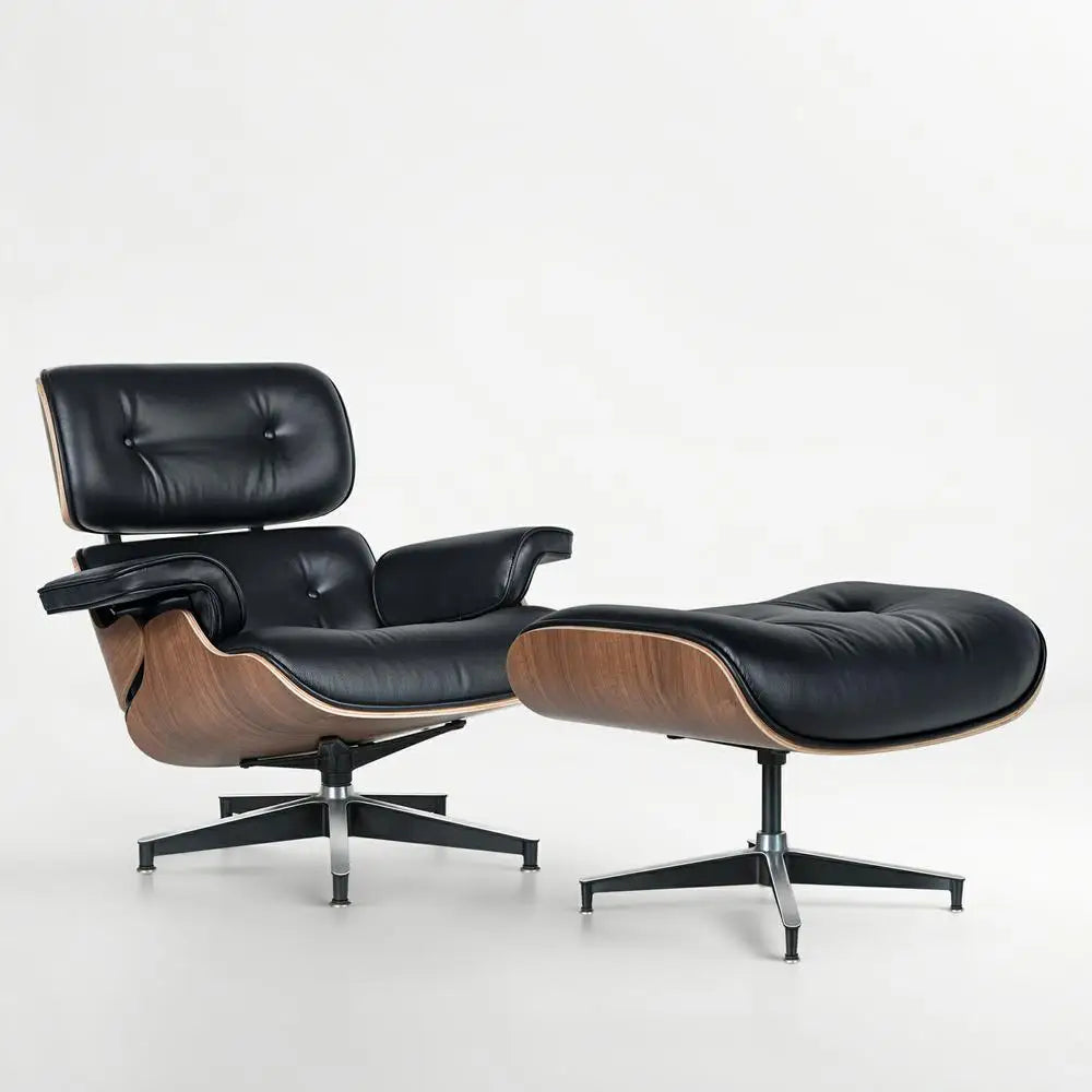 Leather Lounge Chair with ottoman