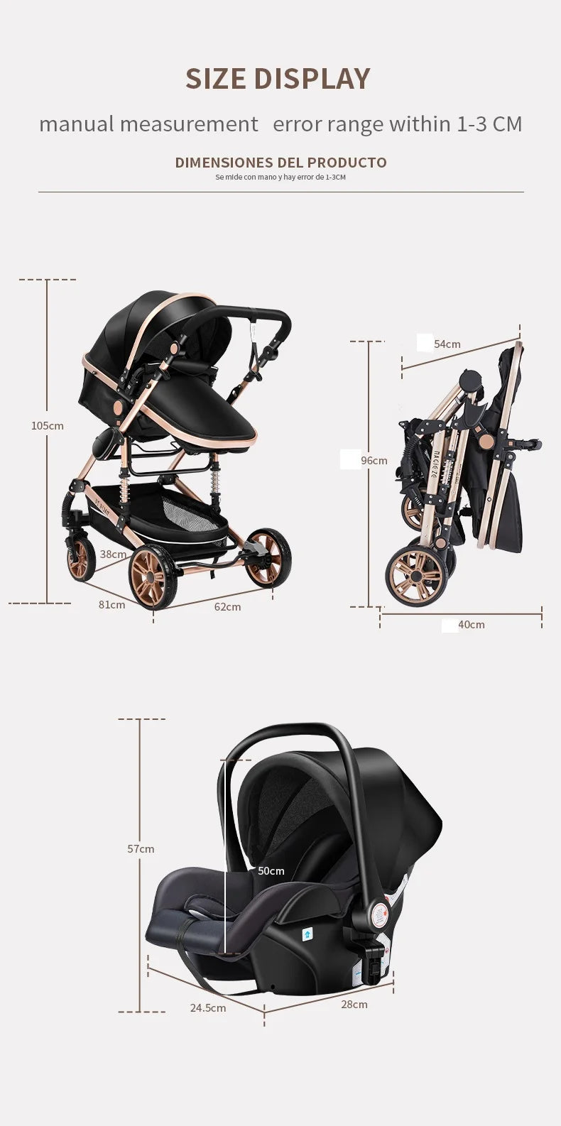 3 in 1 baby car light strollers , Baby carriage stroller, Car Safety Seats For Child With Car Base