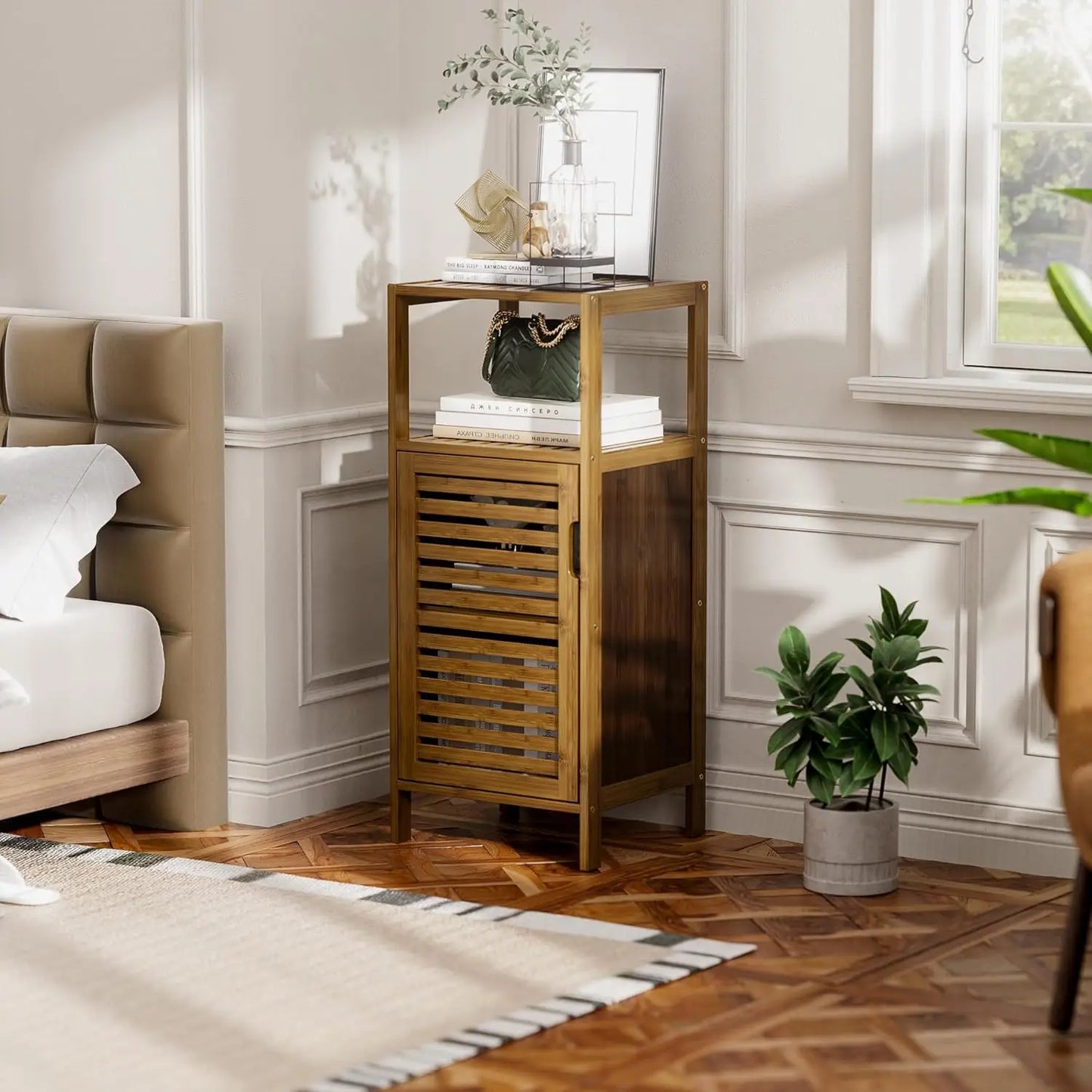 4-tier Bamboo Floor Cabinet