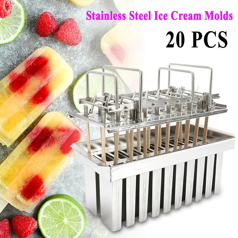 Stainless Steel Ice Pop Mold, Makes 10/20/30 Pops