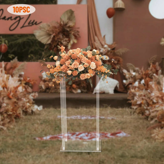 Acrylic Flower Vase 10 Pack Clear Centerpiece Stand