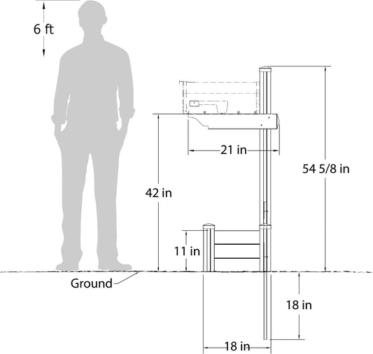 4.5ft H (1 Post Majestic Mailbox Post with Planter Box