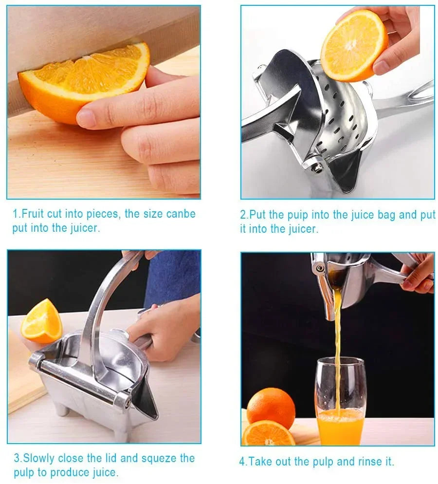 Manual Juice Squeezer Aluminum Alloy Hand Pressure